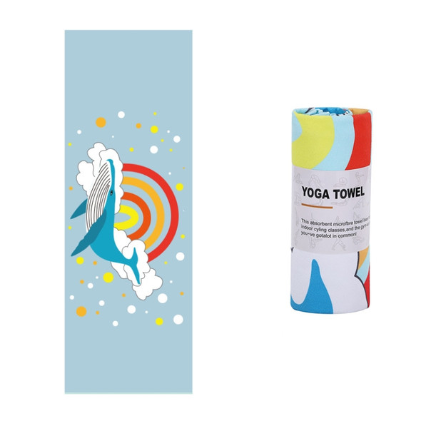 Printed Soft Yoga Mat Non-Slip Yoga Towel, Size: 185 x 65cm(Deep Sea Whale)