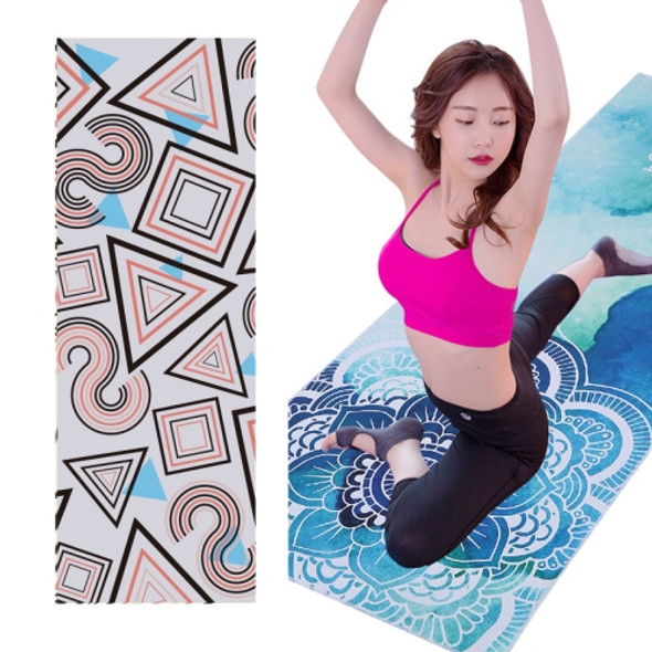 Printed Soft Yoga Mat Non-Slip Yoga Towel, Size: 185 x 65cm(Geometric)