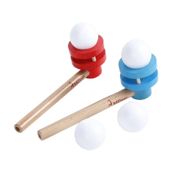 Blowing Pleasure Balls Wood Puzzle Traditional Toys Parenting Children Games(Red)