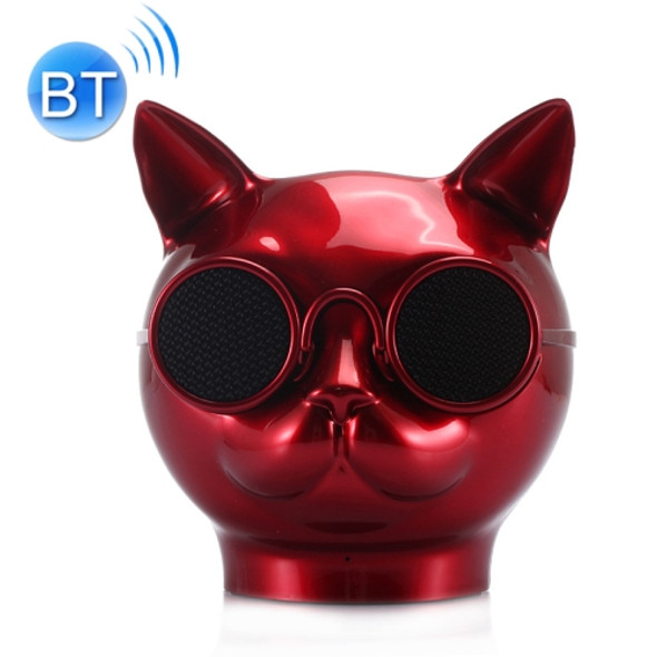 Mini Cat Shape Stereo Wireless Bluetooth Speaker, Support Hands-free / TF Card / FM (Red)