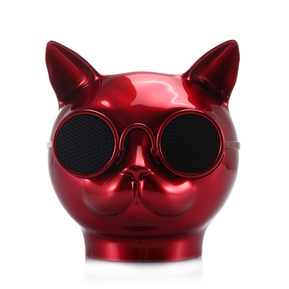 Mini Cat Shape Stereo Wireless Bluetooth Speaker, Support Hands-free / TF Card / FM (Red)