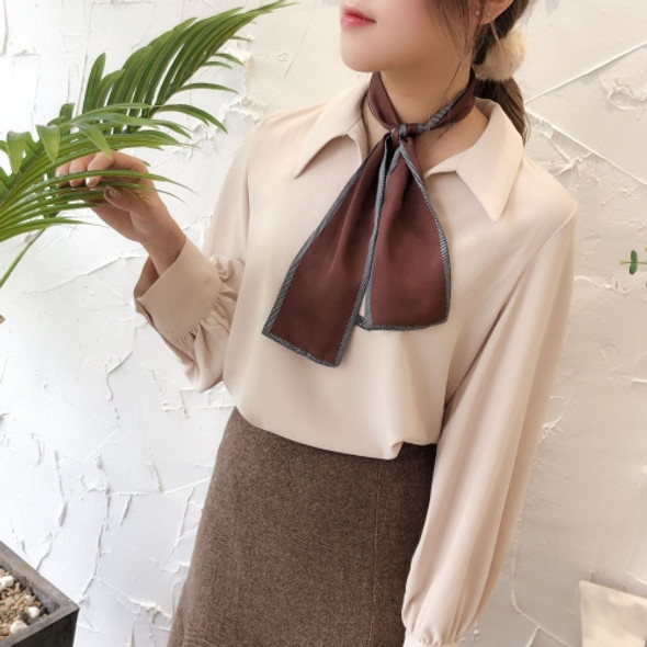 Narrow and Long Small Silk Scarf Retro All-Match Tie, Size:98 x 9cm(Coffee)