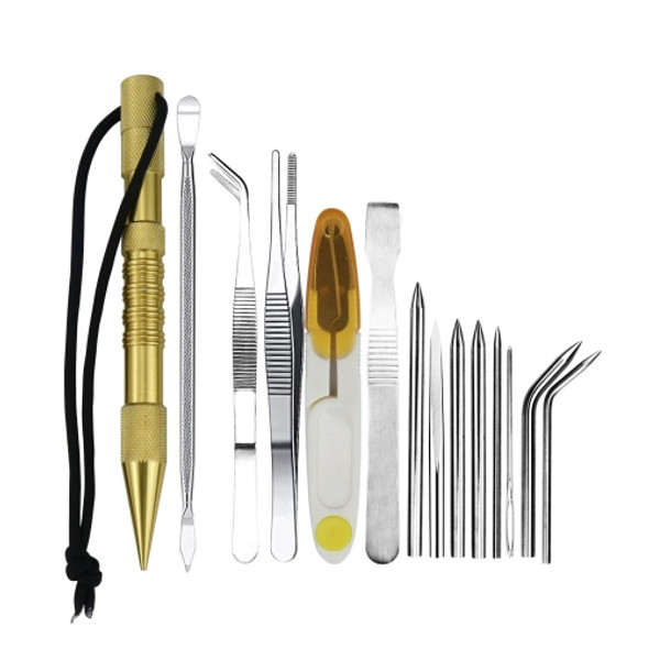 Umbrella Rope Needle Marlin Spike Bracelet DIY Weaving Tool, Specification: 14 PCS / Set Gold