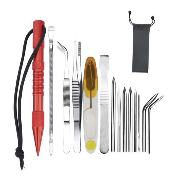Umbrella Rope Needle Marlin Spike Bracelet DIY Weaving Tool, Specification: 14 PCS / Set Red