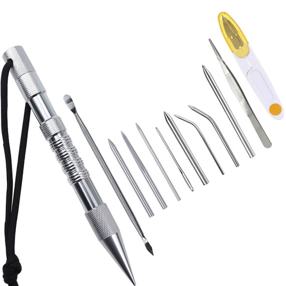 Umbrella Rope Needle Marlin Spike Bracelet DIY Weaving Tool, Specification: 12 PCS / Set Silver