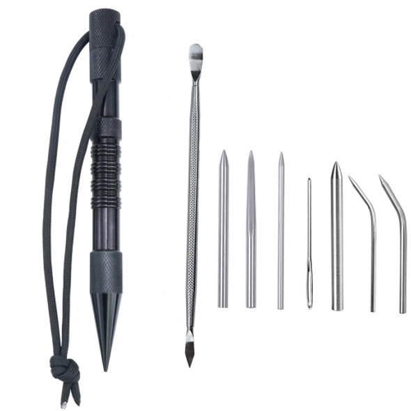 Umbrella Rope Needle Marlin Spike Bracelet DIY Weaving Tool, Specification: 9 PCS / Set Black