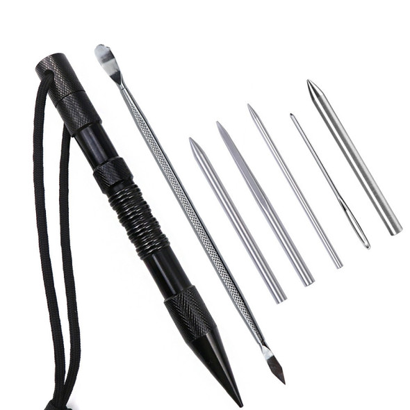 Umbrella Rope Needle Marlin Spike Bracelet DIY Weaving Tool, Specification: 7 PCS / Set Black