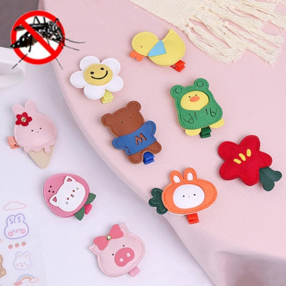 4 PCS Summer Cartoon Baby Mosquito Clip Student Plant Essential Oil Hairpin Bag Accessories Color Random Delivery