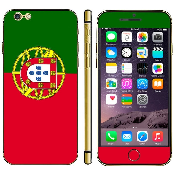 Portuguese Flag Pattern Mobile Phone Decal Stickers for iPhone 6 Plus & 6S Plus