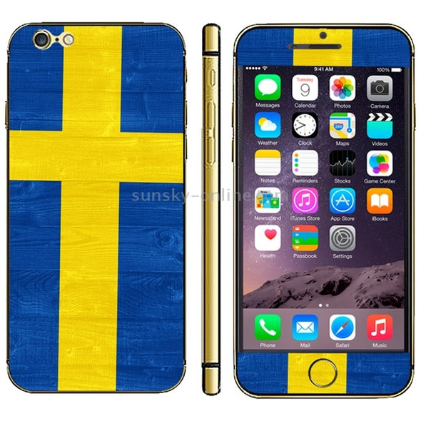 Swidish Flag Pattern Mobile Phone Decal Stickers for iPhone 6 & 6S