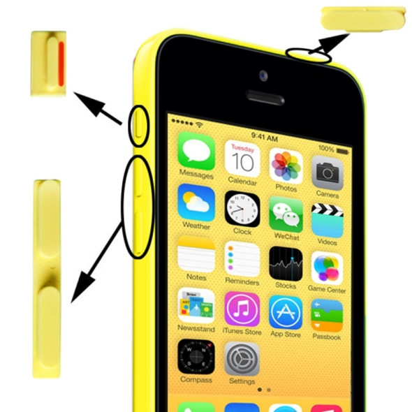 3 in 1 (Mute Button + Power Button + Volume Button) for iPhone 5C, Yellow