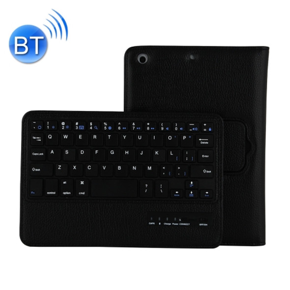 For iPad mini 4 / mini 3 / mini 2 / mini Detachable Bluetooth Keyboard and Leather Case with Holder(Black)