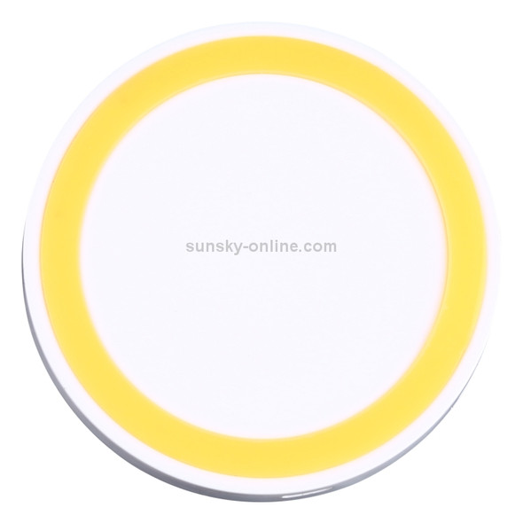 Qi Standard Wireless Charging Pad, for iPhone 8 / 8 Plus / X &  Samsung / Nokia / HTC and Other Mobile Phones (White + Yellow)