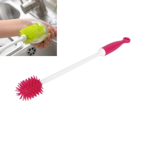 Bottle Cleaning Brush Long Handle Narrow Neck Bottle Brush(Rose Red)