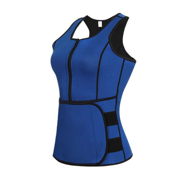 Neoprene Corset Yoga Vest Sweat Suit Postpartum Belly Belt, Size:XXL(Blue)