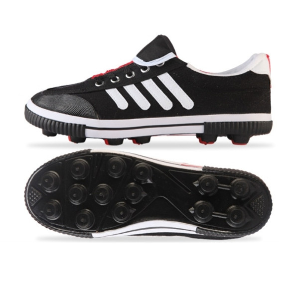 Student Antiskid Football Training Shoes Adult Rubber Spiked Soccer Shoes, Size: 36/230(Black+White)