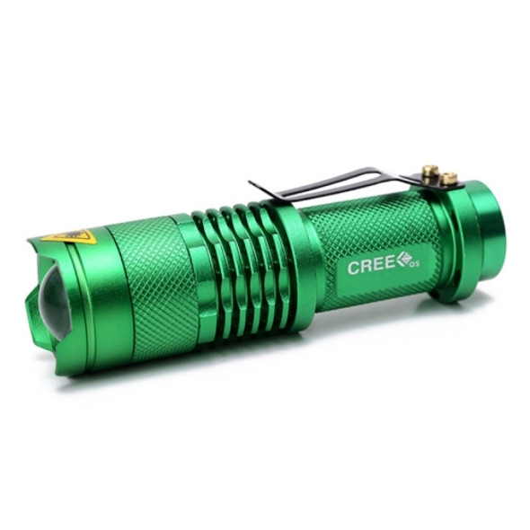 2 PCS Mini Zoom LED Flashlight Dual-Purpose Retractable Flashlight(Green)