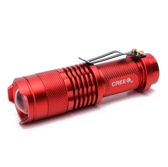 2 PCS Mini Zoom LED Flashlight Dual-Purpose Retractable Flashlight(Red)