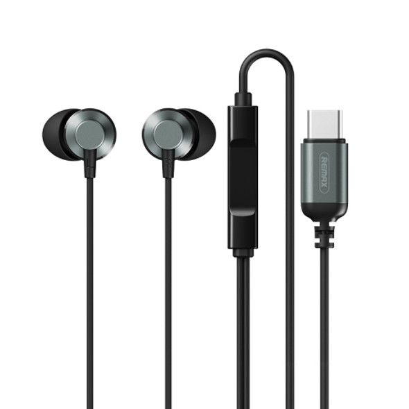 REMAX RM-512a USB-C / Type-C Metal  In-ear Wired Earphone,  Support Music & Call(Black)