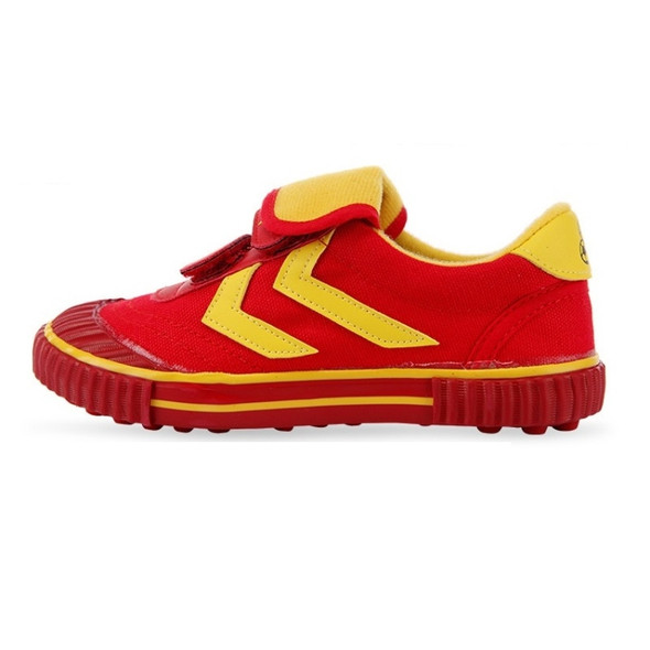 Children Soccer Shoes Antiskid Wear-Resistant Nylon Fastener Football Training Shoes, Size: 28/180(Red)