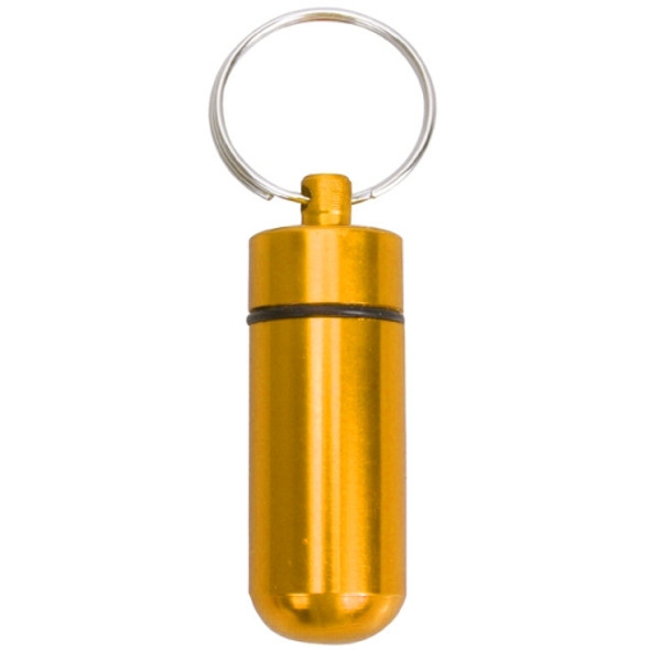 10 PCS Portable Sealed Waterproof Aluminum Alloy First Aid Pill Bottle with Keychain(Golden)