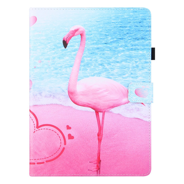 For Samsung Galaxy Tab A 9.7 T550 Colored Drawing Horizontal Flip PU Leather Case with Holder & Card Slots & Wallet & Sleep / Wake-up Function(Flamingo)