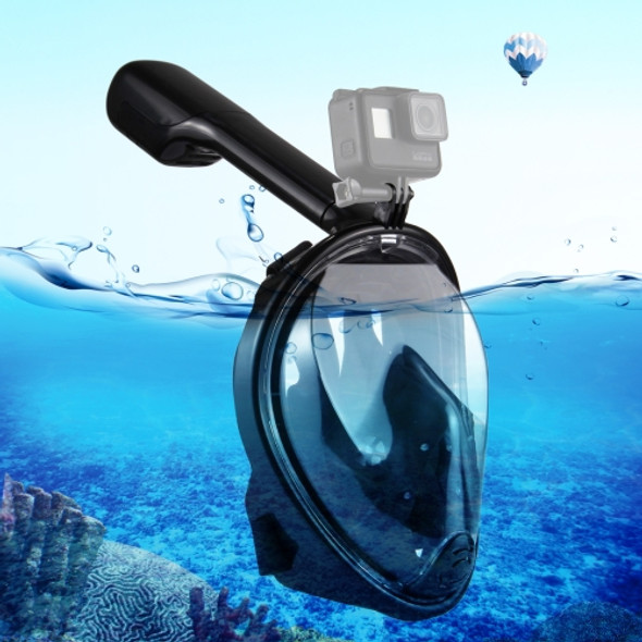 PULUZ 220mm Tube Water Sports Diving Equipment Full Dry Snorkel Mask for GoPro HERO6 /5 /5 Session /4 Session /4 /3+ /3 /2 /1, Xiaoyi and Other Action Cameras, S/M Size(Black)