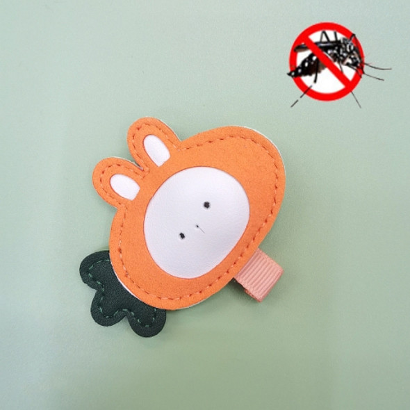 LNS00032 4 PCS Children Cartoon Headdress Mosquito Buckle Summer Outdoor Mosquito Clip(Radish Rabbit)