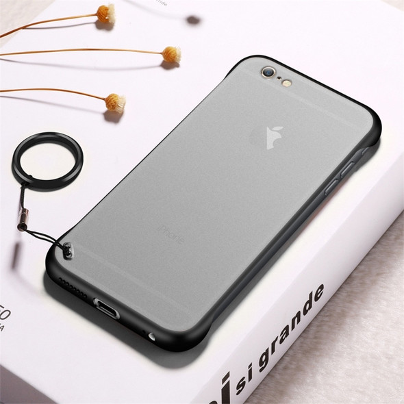 Frosted Anti-skidding TPU Protective Case with Metal Ring for iPhone 6(Black)