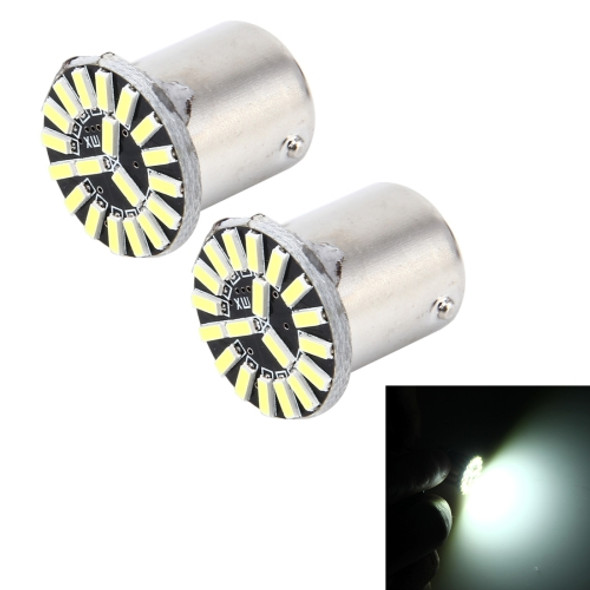 2 PCS 1156/BA15S 1W 50 LM 6000K Car AutoTurn Light with 19 SMD-4014 LED Lamps, DC 12V(White Light)