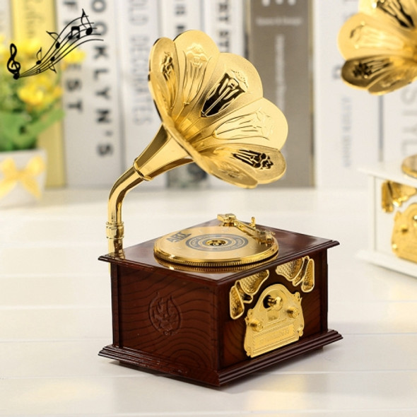 Retro Phonograph Style Jewelry Sky City Music Box Home Decoration, Random Color Delivery