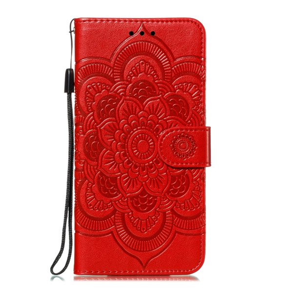 Mandala Embossing Pattern Horizontal Flip Leather Case for iPhone 11, with Holder & Card Slots & Wallet & Photo Frame & Lanyard(Red)