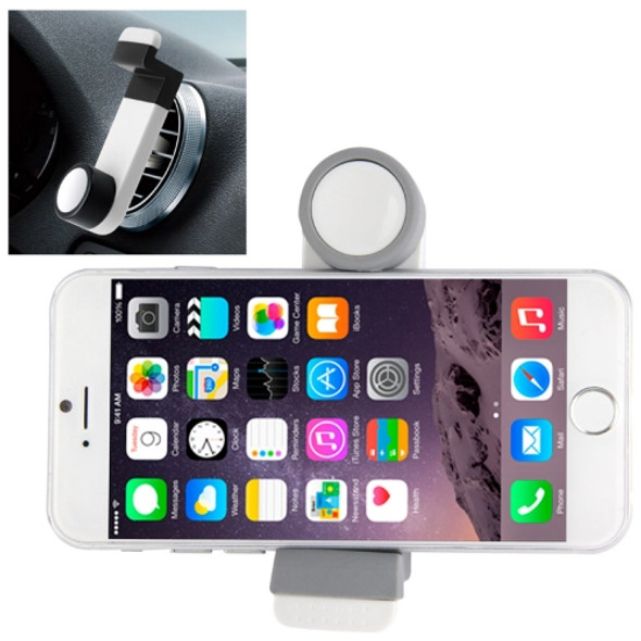 Portable Air Vent Car Mount Holder, For iPhone, Galaxy, Sony, Lenovo, HTC, Huawei, and other Smartphones (White + Grey)(White)