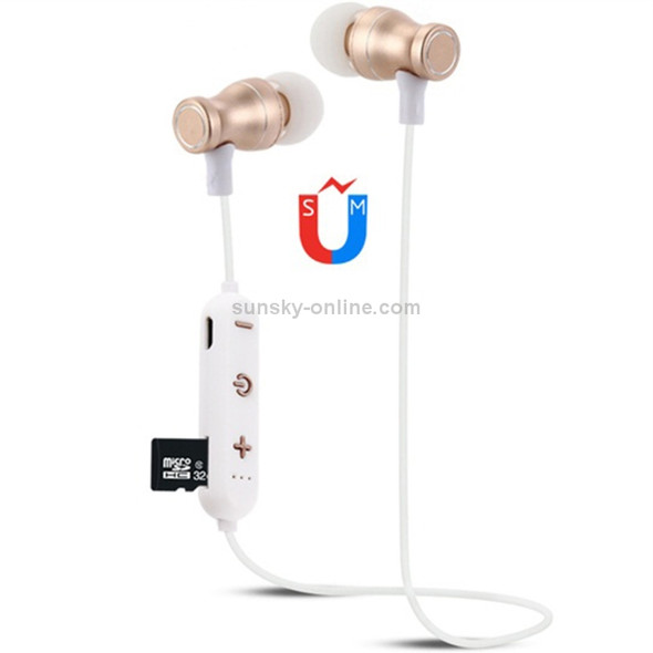 F11 Bluetooth 4.2 Hanging Neck Design Bluetooth Headset, Support Music Play & Switching & Volume Control & Answer(Gold)