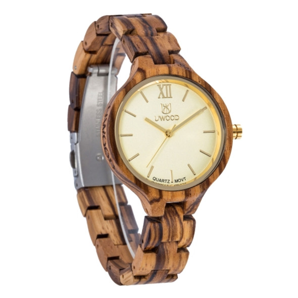 UWOOD UW-1003 Wooden Watch Round Dial Quartz Watch For Ladies(Zebra Wood)