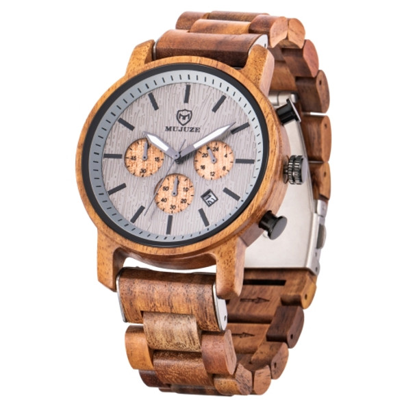 MUJUZE ME-1012 Men Multifunctional Wooden Watch(Acacia)