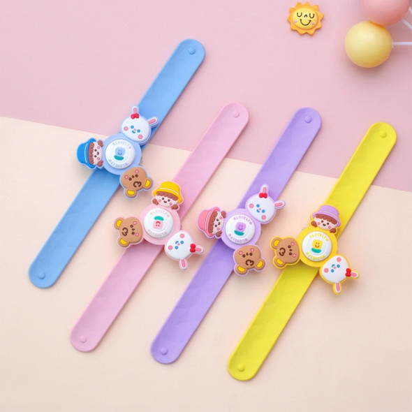 2 PCS Cartoon Rotating Mosquito Repellent Bracelet Children Silicone Outdoor Anti Mosquito Patting Ring(Kindergarten - Purple)