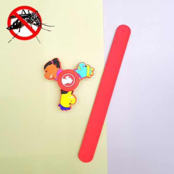 2 PCS Cartoon Rotating Mosquito Repellent Bracelet Children Silicone Outdoor Anti Mosquito Patting Ring(Dragon - Red)