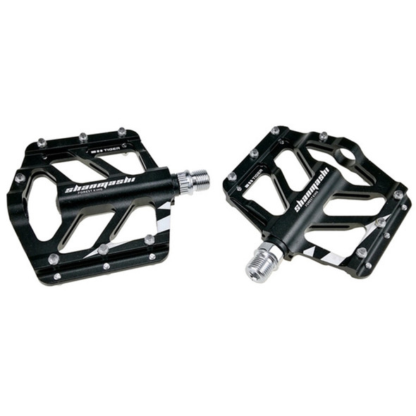 SHANMASHI TIGER 1 Pair Anti-slip Foot Pedal  Aluminium Shaft Mountain Bike Pedal(Black)