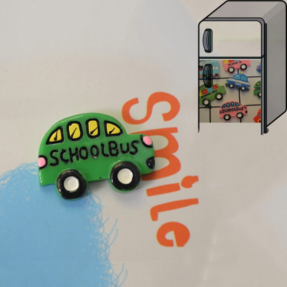 10 PCS Resin DIY Simulation Car Fridge Magnet Home Decoration(School Bus Green)