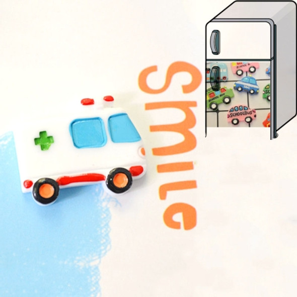 10 PCS Resin DIY Simulation Car Fridge Magnet Home Decoration(Ambulance)