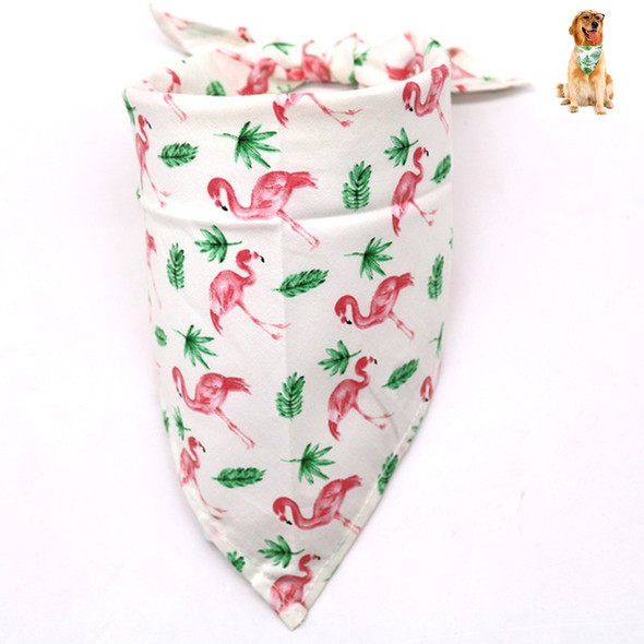 2 PCS Pet Dog Triangle Scarf Flamingo Tropical Wind Series Saliva Towel Scarf, Size:S(Flamingo on White)