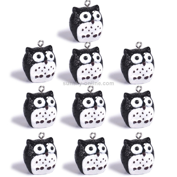 10 PCS Owl Mini Micro Landscape Decoration Resin Crafts DIY Landscape Ornaments(Black)