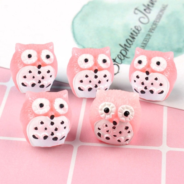 10 PCS Owl Mini Micro Landscape Decoration Resin Crafts DIY Landscape Ornaments(Light Pink)