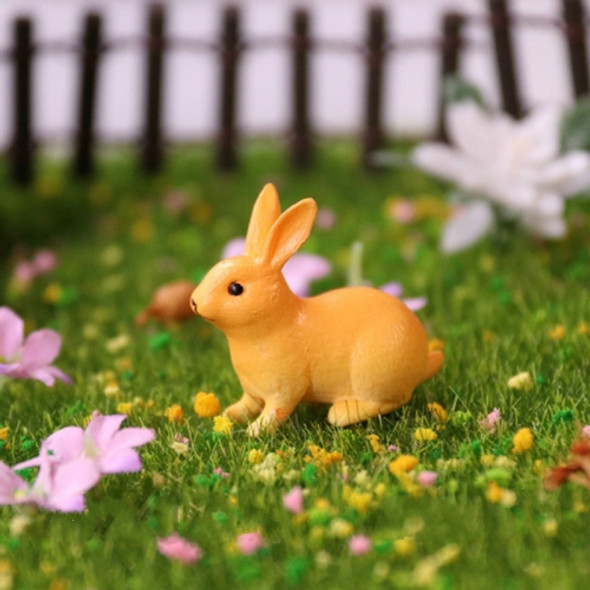 10 PCS Cartoon Rabbit Simulation Micro Landscape Decoration Succulent Flower Pot Animal Jewelry Shooting Props, Style:Squatting Rabbit(Yellow)