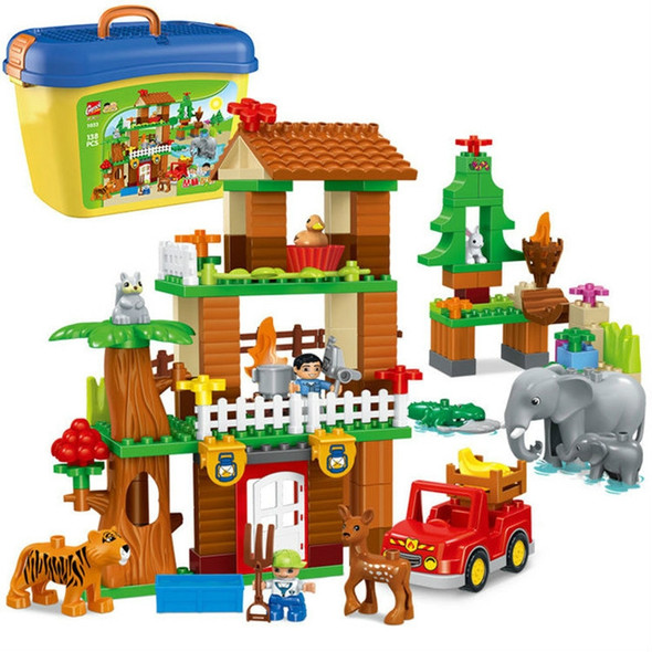 1033-138 PCS Gegle Children Large Particles Enlightenment Blocks Assembled Theme Jungle Adventure Scene Educational Toys