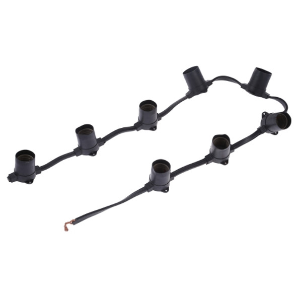E27 Lamp Holder 8 Heads Hanging Wire Chandelier Lamp Holder Bulb Base Power Cable, Cable Length: 1m (Black)