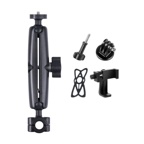 25mm Ballhead Car Front Seat Handlebar Fixed Mount Holder with Tripod Adapter & Screw & Phone Clamp & Anti-lost Silicone Case for GoPro HERO9 Black / HERO8 Black /HERO7 /6 /5, DJI Osmo Action, Insta360 One R and Other Action Cameras