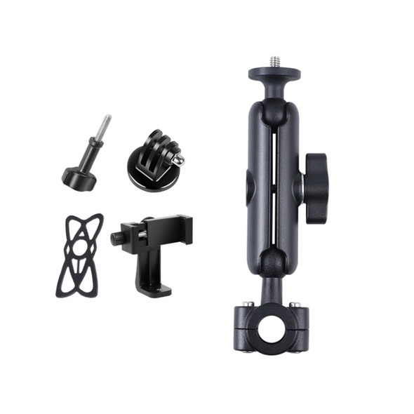 21mm Ballhead Car Front Seat Handlebar Fixed Mount Holder with Tripod Adapter & Screw & Phone Clamp & Anti-lost Silicone Case for GoPro HERO9 Black / HERO8 Black /HERO7 /6 /5, DJI Osmo Action, Insta360 One R and Other Action Cameras