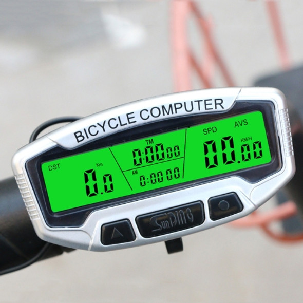 SUNDING SD-558C Bicycle Computer Wireless Digital LCD Backlight Road Speedometer Stopwatch Speedometer